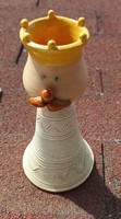 Györgyi Beke Ceramic King Figurine Candle Holder Vase