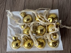 Mini arany üveg gömb karácsonyfadísz