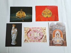 5 db régi vegyes képeslap, postatiszta