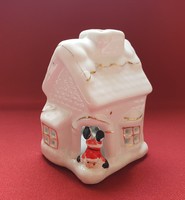 Christmas porcelain candle holder cottage Santa Claus house decoration candle village