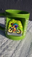 Bicycle mug, green, gift mug