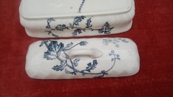 Antique faience toothbrush holder (chrysanthéme)