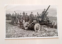Világháborús fénykép - képeslap gyalogsági ágyúval