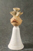 Györgyi Beke Ceramic King Figurine Candle Holder Vase