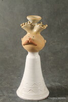 Györgyi Beke industrial ceramic king figure candleholder vase