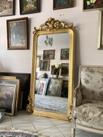 Antique gilded baroque standing mirror