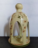 Large hand-painted ceramic candle holder 