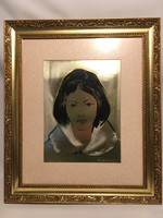 Huszár István  ( 1925 - 2004 ), Portrait című műve 1975-ből .
