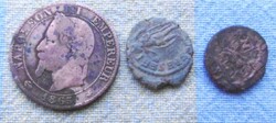 Vegyes érmék Napóleon Római Denár verethibás és kzépkori pénz LOT T3-4
