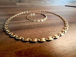 14 K gold necklace + bracelet set, 27.3 G