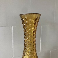 Amber colored bubble vase