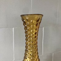 Borostyán színű buborékos váza