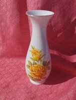 Beautiful, royal, yellow rose porcelain vase