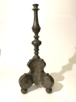 Baroque pewter candle holder