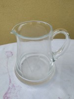 Retro glass jug, cream-colored spout for sale!