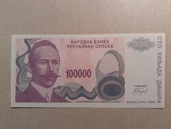 Boszniai Szerb Köztársaság-100 000 Dinár 1993 UNC