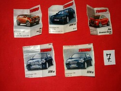 Retro 1990s turbo sports chewing gum collectible car tags 5 pieces in one as shown 7