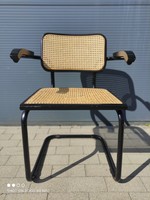 Bauhaus style Marcel Breuer design CESCA csővázas karfás szék jelzett Made in Italy
