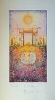 Gross Arnold - India tavasza 25 x 13 cm színezett rézkarc
