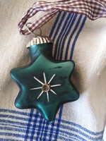 Christmas glass star - country style / ocean blue