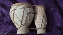 Native clay instrument, folk percussion ceramic instrument, conga duo, drum