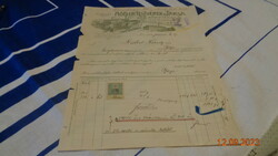 Pécsi Bőrgyár  , régi számla ,  Höffler Testvérek és Társa  1912  , Igazi patinás papír régiség