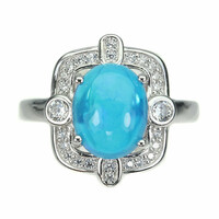 54 And real blue opal 925 silver ring
