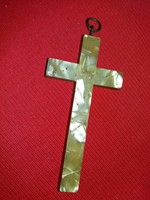 Antique very beautiful mother-of-pearl wooden cross crucifix corpus 12 x 5 cm according to the pictures