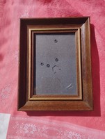 Wooden photo frame with glass plate