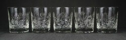 1O607 Csiszolt üveg kristály Whiskey pohár 5 darab