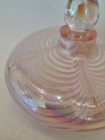 Pink iridescent glass perfume bottle