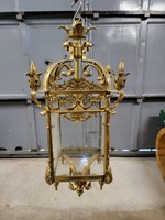French copper chandelier, carriage lamp, square shape