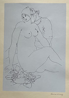 Károly Reich screen print female nude 1970s!