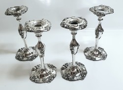 Art Nouveau, silver-plated candle holder set (4 pcs.)