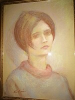 A pastel painting purchased from an inheritance, marked 