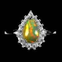 57 Es valodi fire opal 925 silver ring