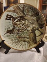 Porcelán madaras tányér FRANKLIN PORCELAIN The Woodcock Game Bird