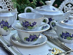 Violet porcelain tea set for 2 people
