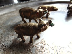 Antique mini lucky pigs / 5 pcs + gift!