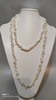 White mineral necklace long