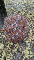 Antik régi esernyő őszi színekben pompázó virágos minta