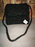 Crochet black glitter casual bag
