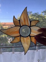 Sun made with Tiffany technique, window decoration