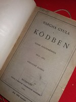 1922. Gyula Vargha: new poems in the fog 1915-1921 poetry book mta