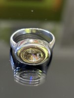 Art-deco Stílusú ezüst gyűrű, Topáz kővel