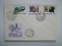 1977. Peacocks stamp series on 2 pieces of fdc
