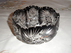 Burgundy crystal bowl, centerpiece, offering