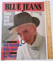 Blue jeans magazine 85/10/12 nik kershaw poster billy idol divine