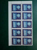 1978. 100 years of the Ajka glass factory (lead crystal vase) - 10 stamps in a block **