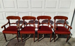 4 Upholstered armchairs, made of hardwood